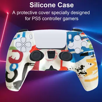 Mâner moale de Cauciuc Silicon Piele Caz Pentru PS5 Gamepad husa de Protectie Pentru Sony Play Station5 Pro Slim Controller Camo Style