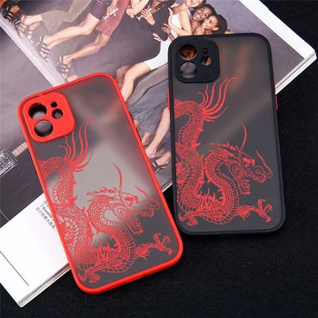 Unic Design Estetic Red Dragon Telefon Caz pentru iPhone 12 Mini 11 Pro X XS XR Max 6 6S 7 8 Plus SE 2020 Moale Bara de protecție Capacul din Spate