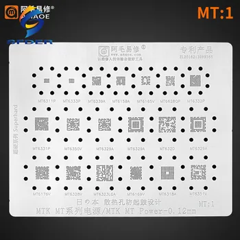 0,12 MM Amaoe BGA Stencil Reballing MT1 MT2 Pentru MTK Putere IC MT Chip Mingea de Lipire Pini Tin Planta Net Gaura Patrata
