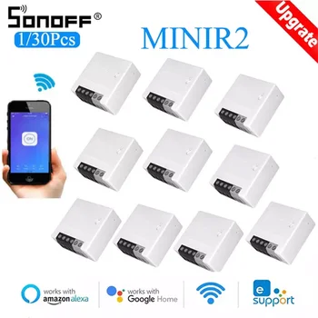 1-10 Buc SONOFF MINIR2 Wifi Mini R2 Comutator Timer Switch-uri Wireless de Automatizare Inteligent Compatibil cu eWelink Alexa de Start Google