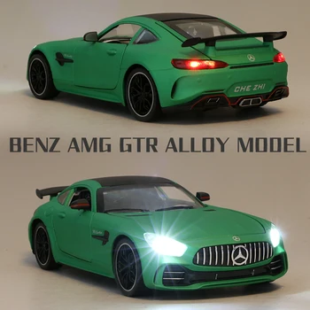1/24 AMG-Masina de Curse GTR Aliaj Model de Masina Diecasts & Vehicule de Jucărie din Metal Model de Masina de Simulare de Sunet de Lumină de Colectare de Jucării pentru Copii Cadouri