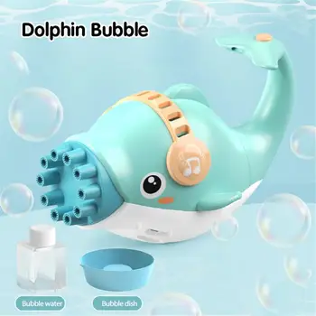 1 buc de Vara pentru Copii Cartoon Dolphin Automată Masina de Bule 10-gaura Bule de mitralieră în aer liber, Suflare Bule de Jucărie Pentru Cadou