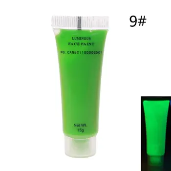 10 Color Glow în Întuneric Lichid Luminos Pigment Non-Toxice Blacklight Fata si Corp Vopsea Neon Fluorescente Tuburi 0.52 oz