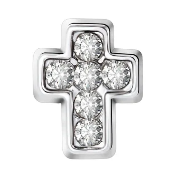 10buc Cristal de Argint Inlay Cruce Personalizate Charms Plutitoare pentru Sticlă Medalion