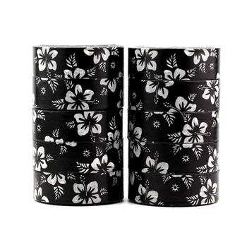 10BUC/lot Decorative Drăguț Alb si Negru Flori Washi Benzi de Hârtie Japoneză DIY Planificator Adezivă de Mascare Benzi de Papetărie