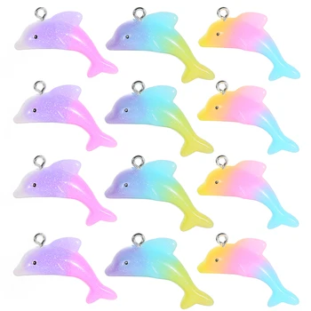 10buc/lot plin de culoare Gradient de Culoare Delfin Farmece DIY Brățară Colier Pentru a Face Bijuterii Accesorii
