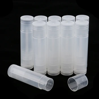 10buc Plastic Gol Balsam de Buze Tuburi de Containere Cosmetice Ruj Sticla +Capace