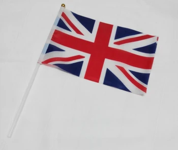 12 bucăți de o duzină de Regatul Unit mână steaguri nu se estompeze material poliester marea Britanie Anglia steaguri cu plastic catarge