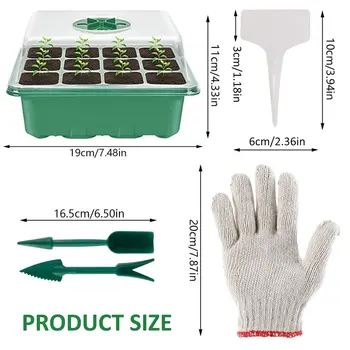 12 gaura de Plantare Propagator Starter Semințe Tava Kit Instalație de Germinare Cutie cu Dom și de Bază Grădină Cresc Cultivarea Cutie de Grădinărit