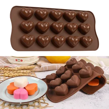 15 Grile De Ciocolată În Formă De Inimă Mucegai Cub De Gheata Fondant Face Mucegai Tava Casa De Panificație Instrument De Copt