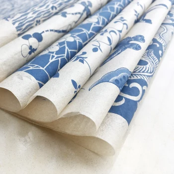 1BUC ceramică ceramică, lut, hârtie de Transfer glazura underglaze flori de hârtie Jingdezhen porțelan albastru și alb decal hârtie 54x37cm