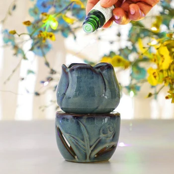 1buc Tulip Tip de Ceramică Aroma Difuzor de Mare Capacitate Ulei Esențial Aragaz Aromoterapie Cuptor Lumanare Decor
