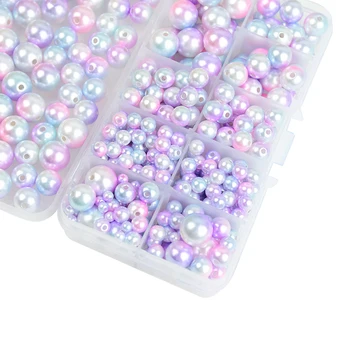1Pack 4-12mm se Amestecă Dimensiune Imitații de Perle Cu Găuri Margele Colorate Pentru a Face Bijuterii Decor Îmbrăcăminte Pălărie Accesorii DIY Artizanat