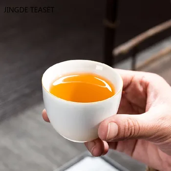 2 buc/lot Jingdezhen porțelan Alb Ceașcă de ceai din Ceramica ceașcă de Cafea Handmade Boutique Castron de Ceai Chinezesc Ceai set Accesorii Master cup