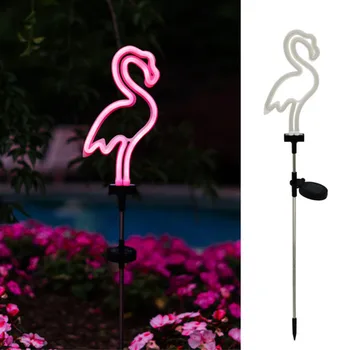 2 buc/pachet Petrecere Solare Alimentat Flamingo Lumina Amenajare Gazon Decorativ Acasă Pentru Gradina Miza Neon Curte în aer liber IP55 rezistent la apa