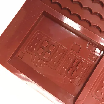 2 Buc/Set 3D Crăciun Gingerbread House Silicon Mucegai Tort de Ciocolata Mucegai DIY Biscuiți Copt Instrumente JAN88