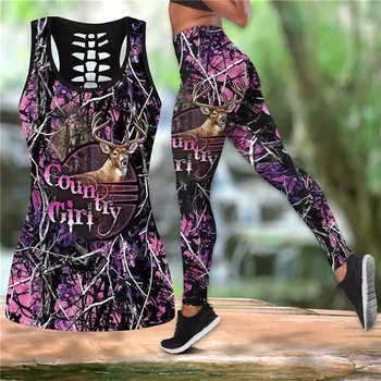 2 Bucata Haine de sex Feminin Colorate Sport Seturi pentru Femei Graphic Tank Top și de Înaltă Talie Jambiere Vara Plus Dimensiune Gotic Print