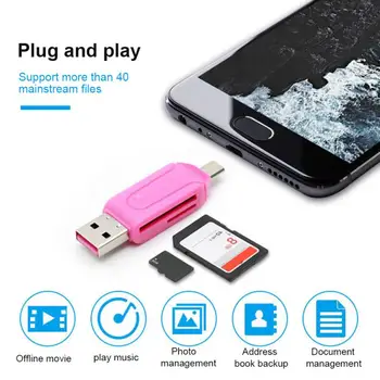 2-în-1 SD/TF Card Reader De Tip C USB de sex Masculin Adaptor OTG de Memorie Suplimentar Magazin Adaptor Pentru Samsung HuaWei, Xiaomi Accesorii Laptop