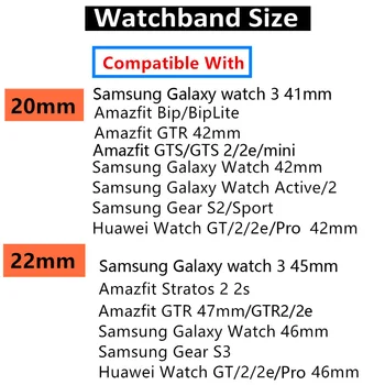 20/22mm Banda Pentru amazfit gtr 2/GTS/2e Mini/GTR 42/47mm/Galaxy watch 46mm din oțel inoxidabil Curea Bratara Amazfit bip curea