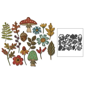 2020 Nou Toamna Planta Ciuperci Tăiere de Metal Moare Florile și Frunzele Mor Taie Scrapbooking Pentru Meserii de Luare de Card Nu sunt Timbre Seturi
