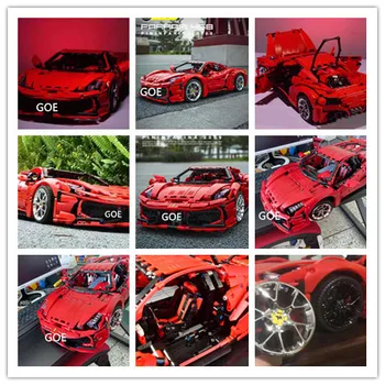 2020 stoc Rosu Ferrari 458 488 Italia High-Tech 1:8 MOC super curse cu masini sportive blocuri de educație jucării pentru copii cadouri