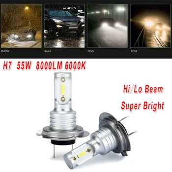 2020 Înaltă Calitate H7 LED-uri Faruri Becuri Kit de Conversie Hi/Lo Fascicul de 55W 8000LM 6000K Super-Luminos Nici o Întârziere de Iluminat