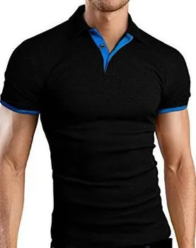 2021 Brand Vara Noi Bărbați T-shirt Rever Casual cu mâneci Scurte, Cusaturi T-shirt pentru bărbați de Culoare Solidă Pulover Bluze T-shirt