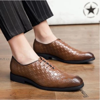 2021 Bărbați Noul Domn Oxford din Piele PU Pantofi Cap Rotund de Afaceri Pantofi Casual femei Mature Stabil și la Modă Vânzare Fierbinte KS030