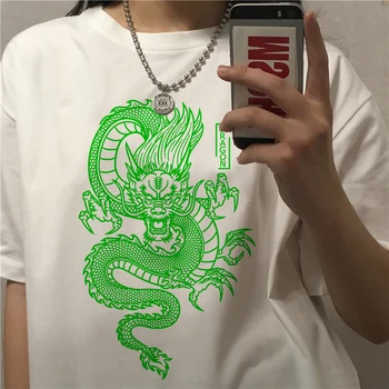 2021 Dragon nou model Imprimat femme Femeie din bumbac tricouri harajuku kpop ropa mujer y2k topuri estetice tricouri