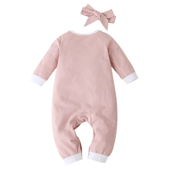 2021 Haine de Moda pentru Copii Dulce Și Drăguț Salopetă Tipărite Bunny Gât Rotund cu mâneci Lungi Salopeta 86cm