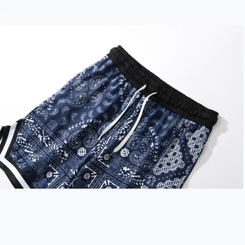 2021 Hip Hop Harajuku pantaloni Scurți Streetwear Bandană Model Paisley Print Jogger Pantaloni scurti Barbati Talie Elastic Funduri pantaloni Scurți WY756