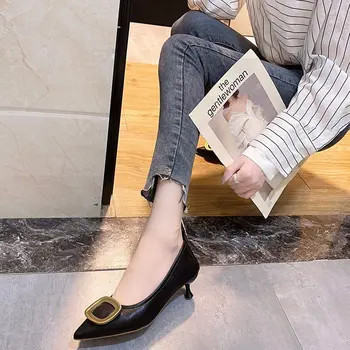 2021 Moda de Vara de Culoare Solidă Stilet Ascuțit Casual cu Talpă Moale Doamnelor Pantofi Singur KP1865
