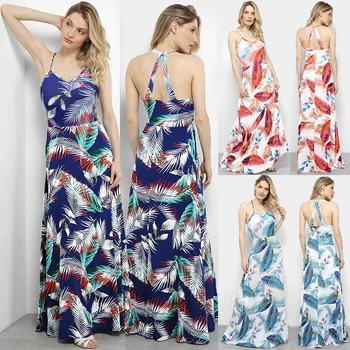 2021 moda de vara pentru femei sexi vacanta de imprimare suspensor rochii de femeie harajuku maxi haine vintage, rochii lungi pentru femei