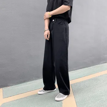 2021 Moda pentru Bărbați Pantaloni Largi Picior Vrac Alb Denim de Înaltă Wasited Plus Dimensiune Blugi Largi Hip Hop Flare Pantaloni Pantaloni Streetwear