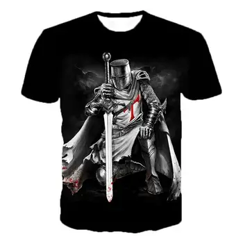2021 Noi de Vara pentru Bărbați Și Femei, Copii Cavaler Templier de Imprimare 3d O-neck T-shirt pentru Bărbați Moda Casual cu mânecă Scurtă T-shirt Knig
