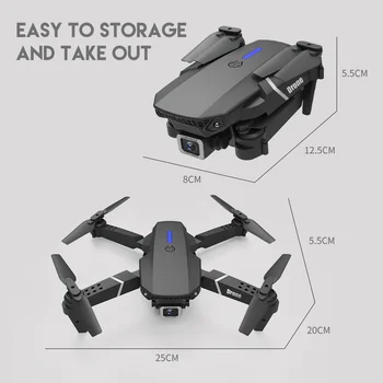 2021 NOI E525 Drona Cu 4k HD cu unghi Larg Camera Dublă WiFi FPV Poziționare Pliabil RC Elicopter Dron Drone Jucarii Cadou Pentru Baieti