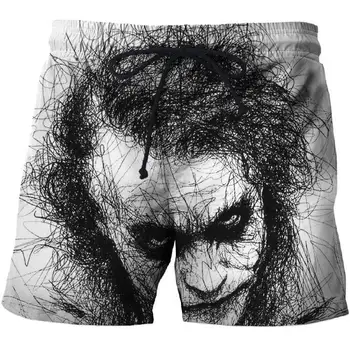 2021 Nou de sex Masculin pantaloni Scurți de Plajă Moda Amuzant Rapid Imprimate 3D Poker Joker Costum Homme bărbați pantaloni scurți, costume de baie, pantaloni Bărbați îmbrăcăminte