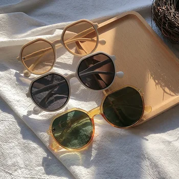 2021 Nou Stil de Moda All-meci Tendință ochelari de Soare Personalizate Cadru Rotund ochelari de Soare Ins Tendință Bomboane de Culoare Mare Cadru ochelari de Soare