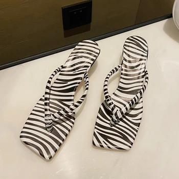 2021 Nouă Femei De Brand De Vară, Papuci De Casă Subțire Toc Mic Aluneca Pe Flip Flop Ladies Înaltă Calitate Sandale Pantofi Casual În Aer Liber, Plajă, Tobogane