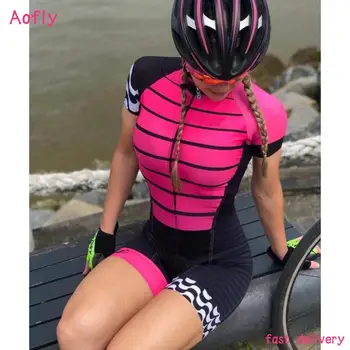 2021 Produsului este Kafitt Ciclism Skinsuit Seturi de Haine de Ciclism Jersey Aofly Biciclete Salopeta Kituri de Roupa De Ciclismo Triatlon Roz Pad