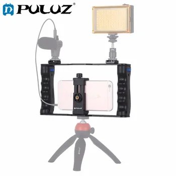2021 PULUZ Vlogging Difuzat Live Smartphone Cușcă Video Amator de Filme de Înregistrare se Ocupe de Stabilizator Suport pentru iPhone, Galaxy,