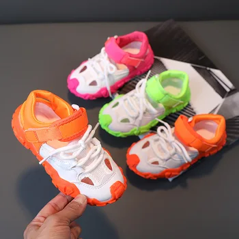 2021 Sandale De Vară Copil Nou Pantofi Copii Fluorescente Tubulare Sandale Sport Potrivire Respirabil Moda Respirabil 21-36
