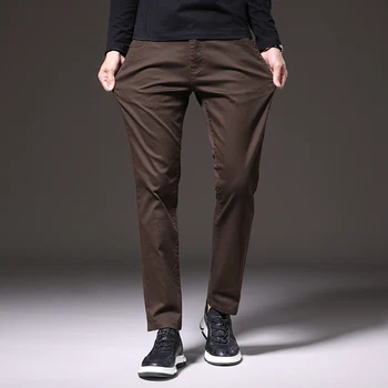 2021 Toamna Noua Barbati Slim-fit Cotton Stretch Pantaloni Casual de Afaceri de Moda de Înaltă Calitate, Pantaloni sex Masculin Brand Kaki Verde Gri