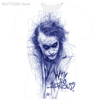 2021 Vânzare Fierbinte Clovn Tricou Barbati/femei Față Joker 3D Imprimate Teroare Moda T-shirt marime XXS-6XL