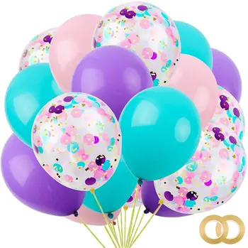 20buc Sclipici Confetti Baloane din Latex Pentru Unicorn Petrecere Decoratiuni Fete Copii Roz Verde Violet Balon cu Aer