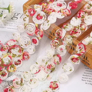 2Yards Plasă de Dantelă Asieta 3D Rose Floare Panglică Imprimată Pentru Rochie DIY Cusut Meserii Haine Decor Materiale de lucru Manual