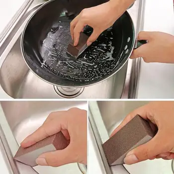 3 Buc Burete Magic Eraser Rust Remover Perie Fel De Mâncare Oală Perie De Curățare Burete Emery Decalcifiere Curat Frecati Oală Instrumente De Bucătărie Gadget-Uri
