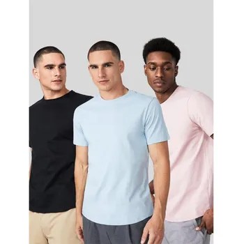 3 Bucăți de Promovare cu mânecă Scurtă pentru Bărbați T-shirt Îmbrăcăminte de Brand de Vară de Culoare Solidă tricou Barbati Casual Hip-hop 2021 Bumbac