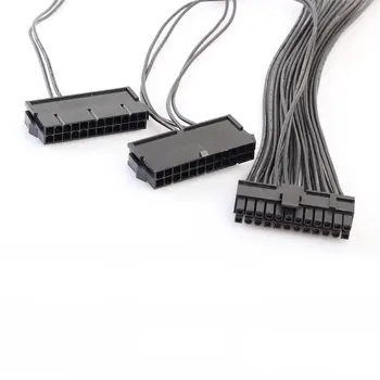 30CM Dual PSU Cablu Extensie Adaptor ATX 20+4 24Pin Alimentare Sincronizare Starter ADD2PSU Coloană pentru BTC Miner Bitcoin Miniere