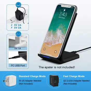 30W Qi Wireless Charger Stand Pentru iPhone 12 11 Pro Max XS XR X 8 Inducție Rapidă de Încărcare Stație de Andocare pentru Samsung S20 S21 S9 S10